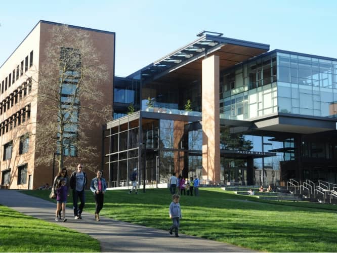 people walking near Paccar Hall, University of Washington, Seattle, Washington